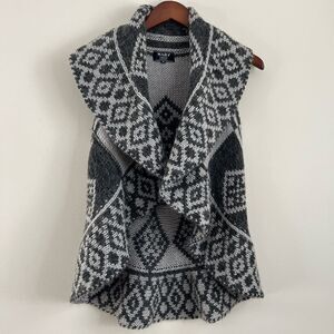 MARV Boho Italian Gray Geometric Wool Vest | Size Small